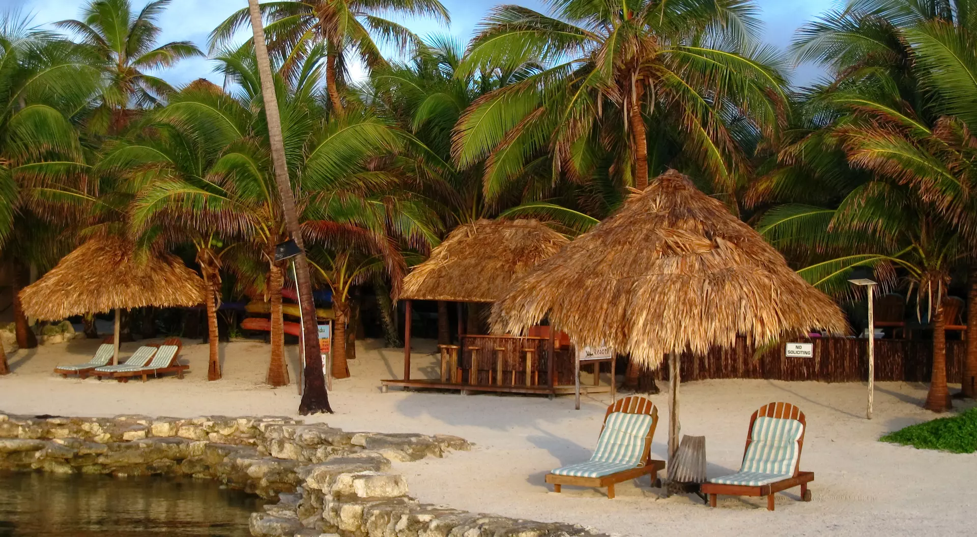 Ambergris Caye, Belize Tropical Resort in Morning Light at Ambergris Caye, Belize.