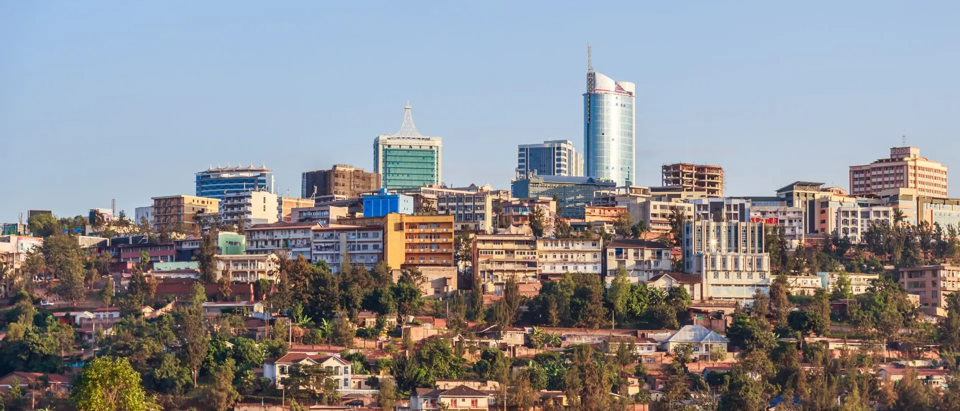 Panoramic view at the city business district of Kigali Rwanda