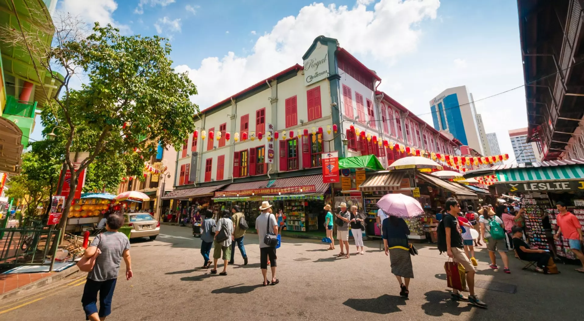 Street view of China town in Singapore
