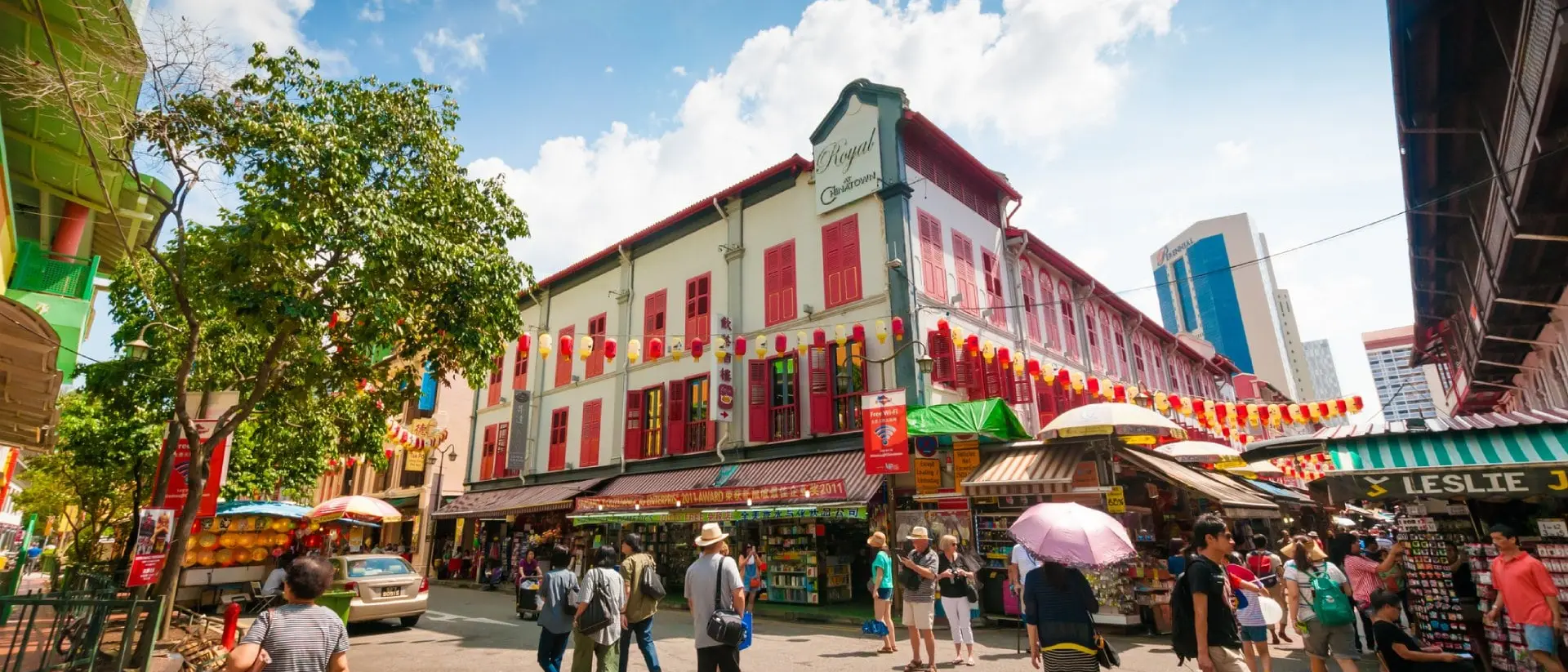Street view of China town in Singapore