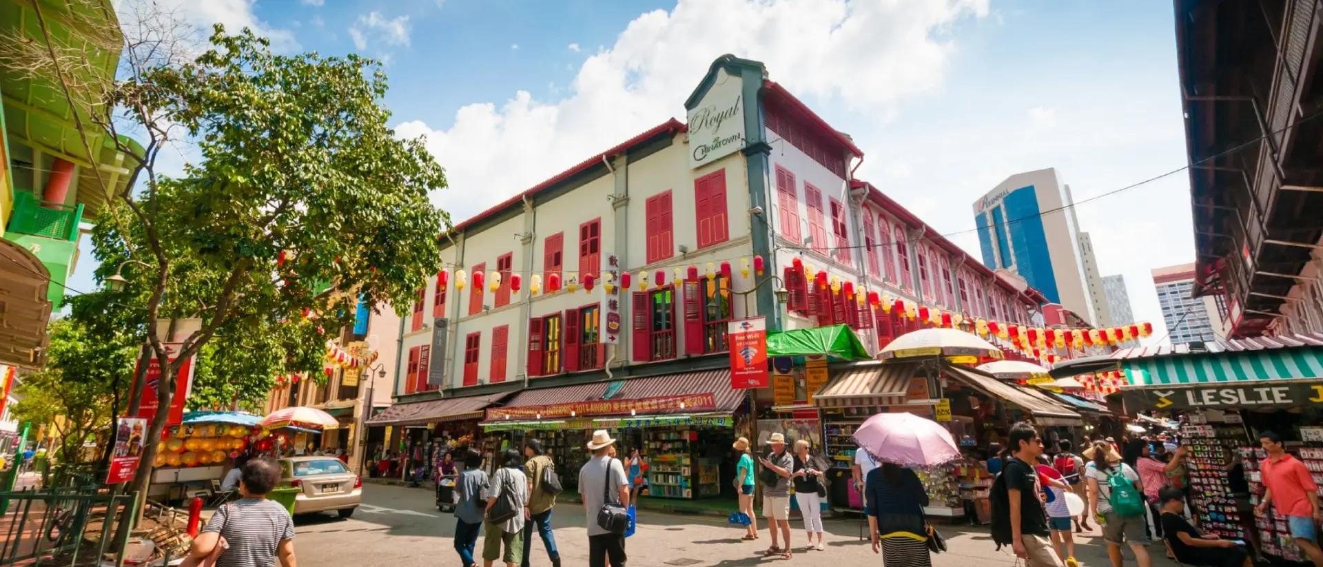 Street view of China town in Singapore