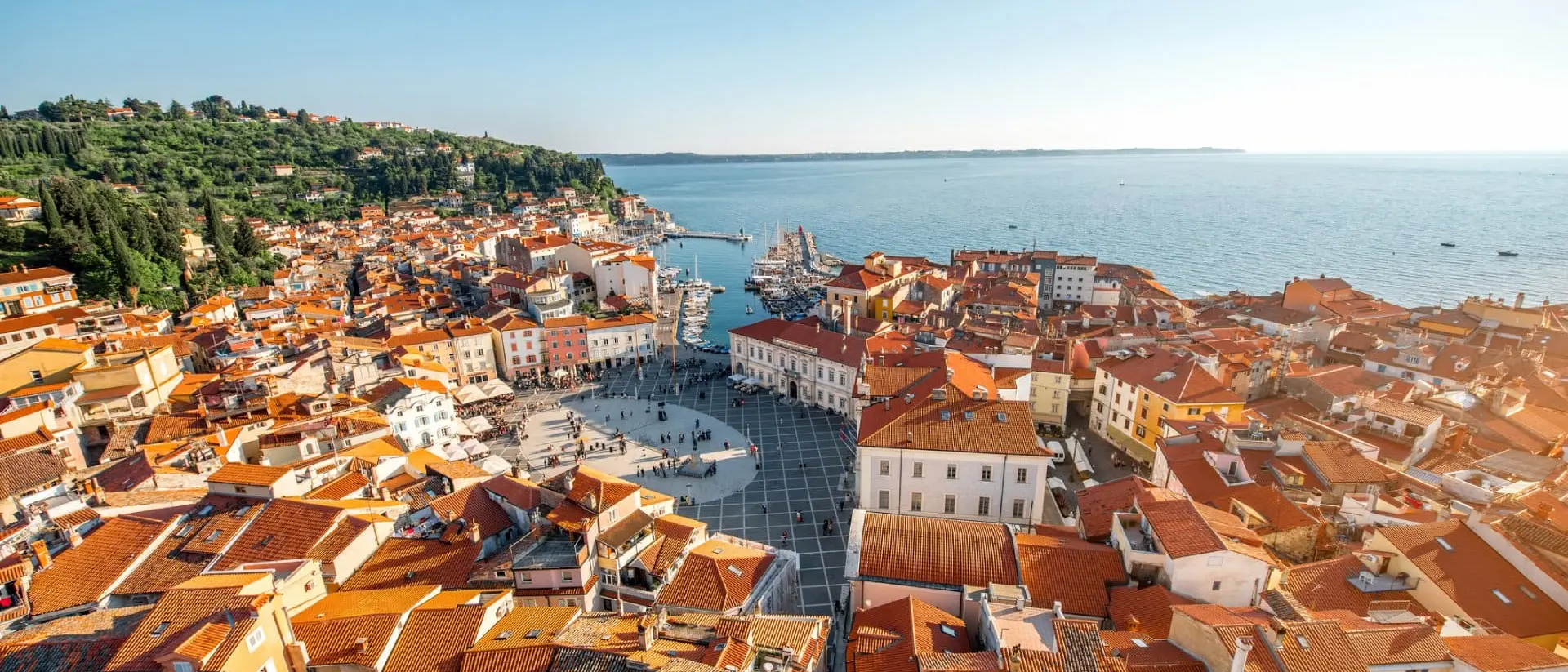 Aerial view on Piran town