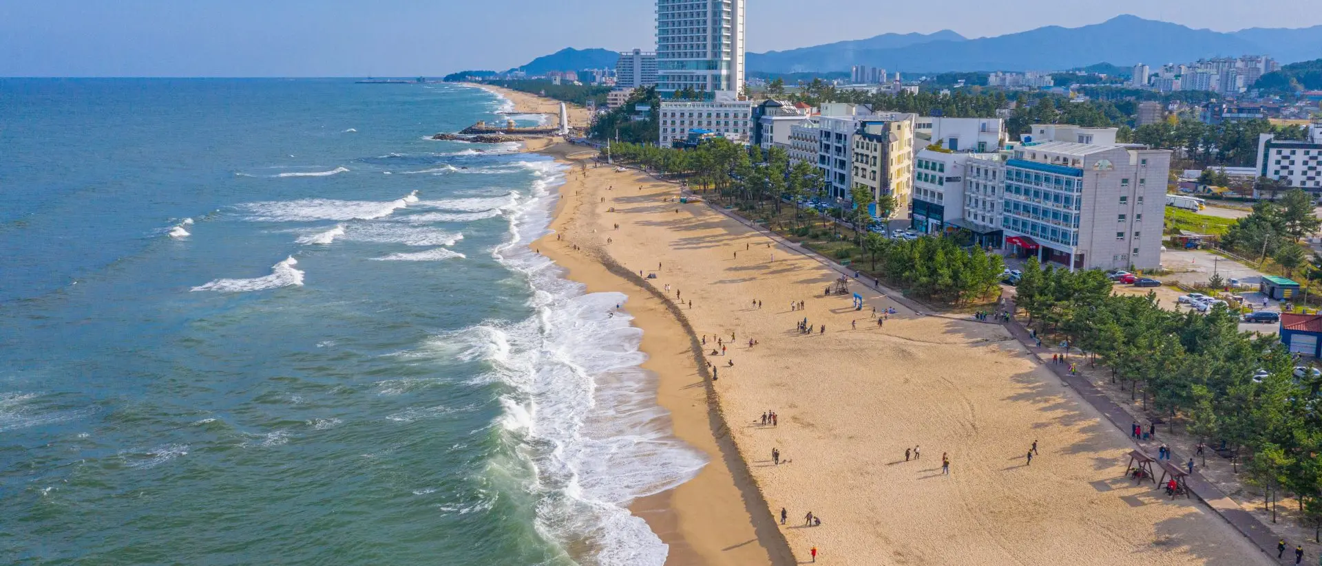 Gyeongpo Beach, Gangneung, South Korea Aerial view of Gyeongpo Beach in Gangneung, Republic of Korea