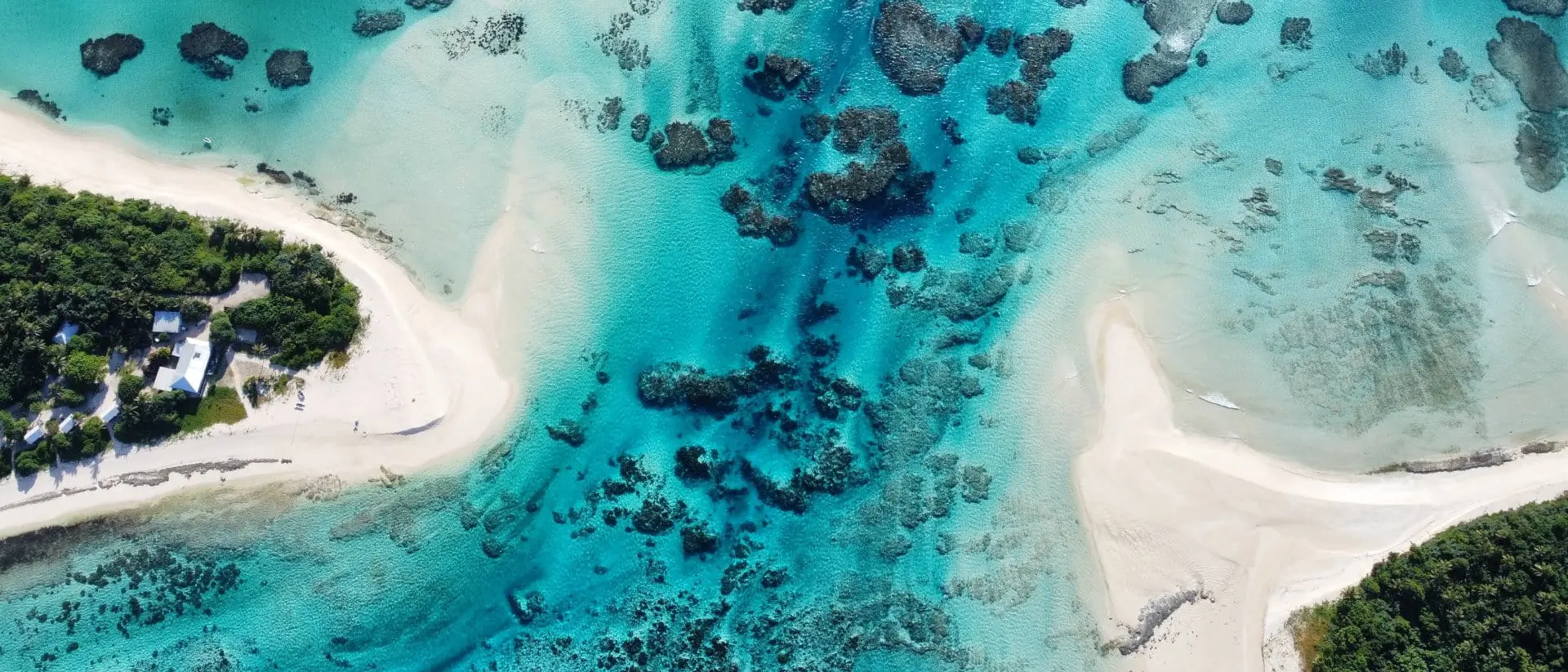 Aerial views of different islands in the Kingdom of Tonga