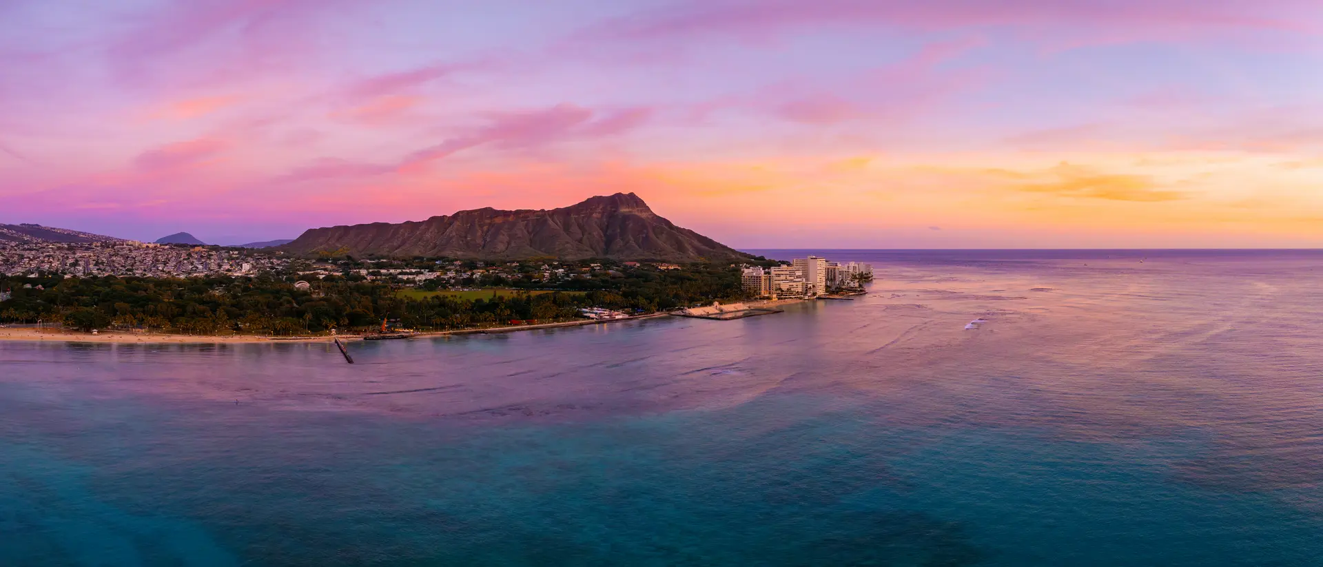 Aerial view of Waikiki Beach in Honolulu