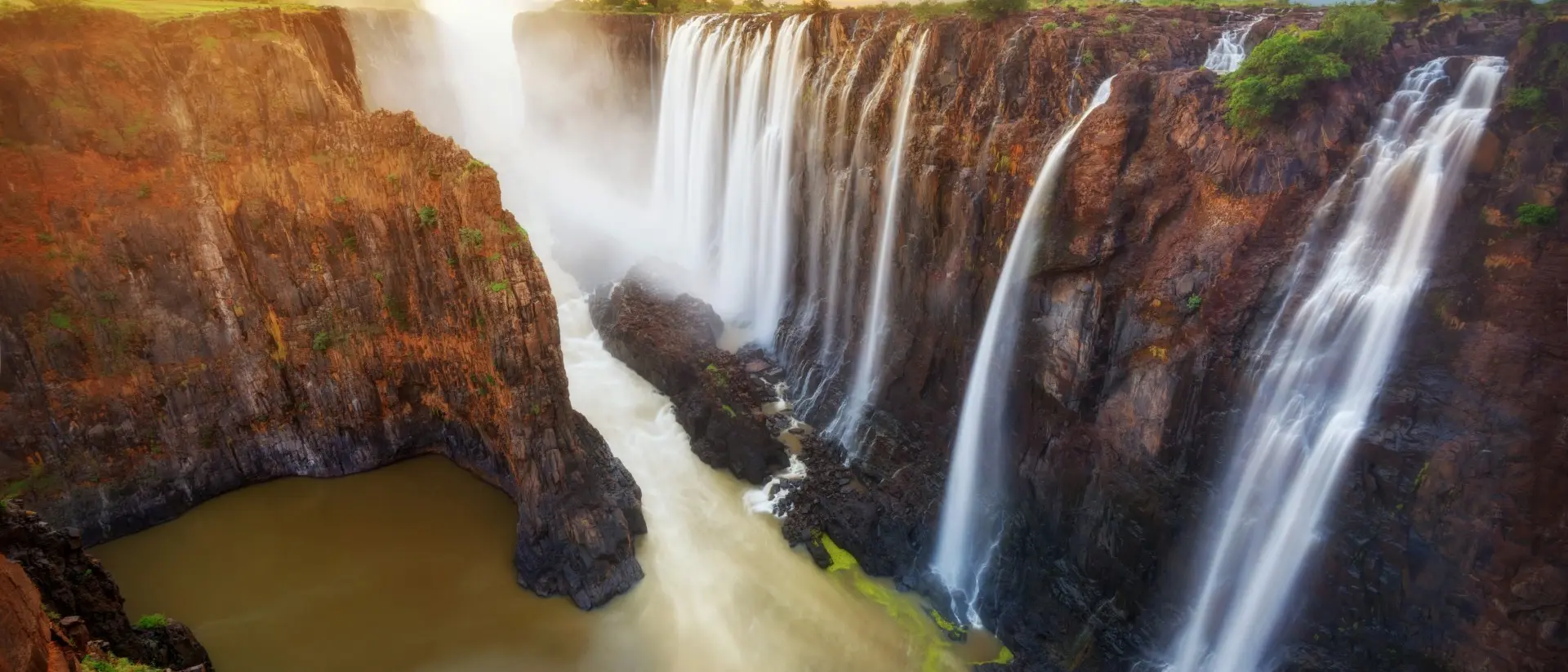 Majestic Victoria Falls, the largest waterfall in Africa