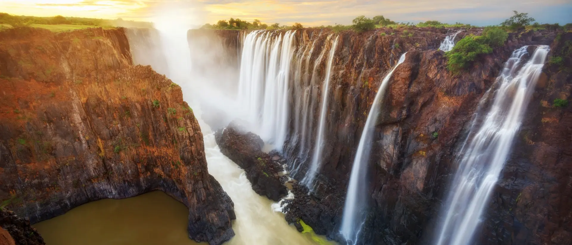 Majestic Victoria Falls, the largest waterfall in Africa