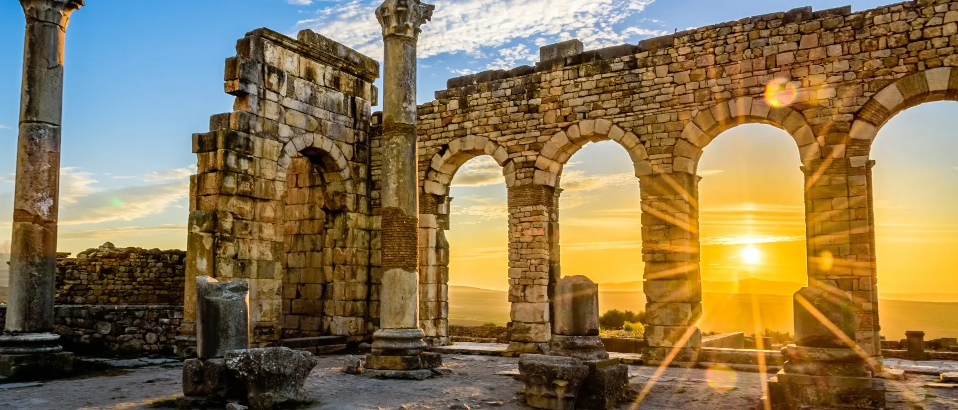 Volubilis is a partly excavated Berber city and commonly considered as the ancient capital of the kingdom of Mauretania