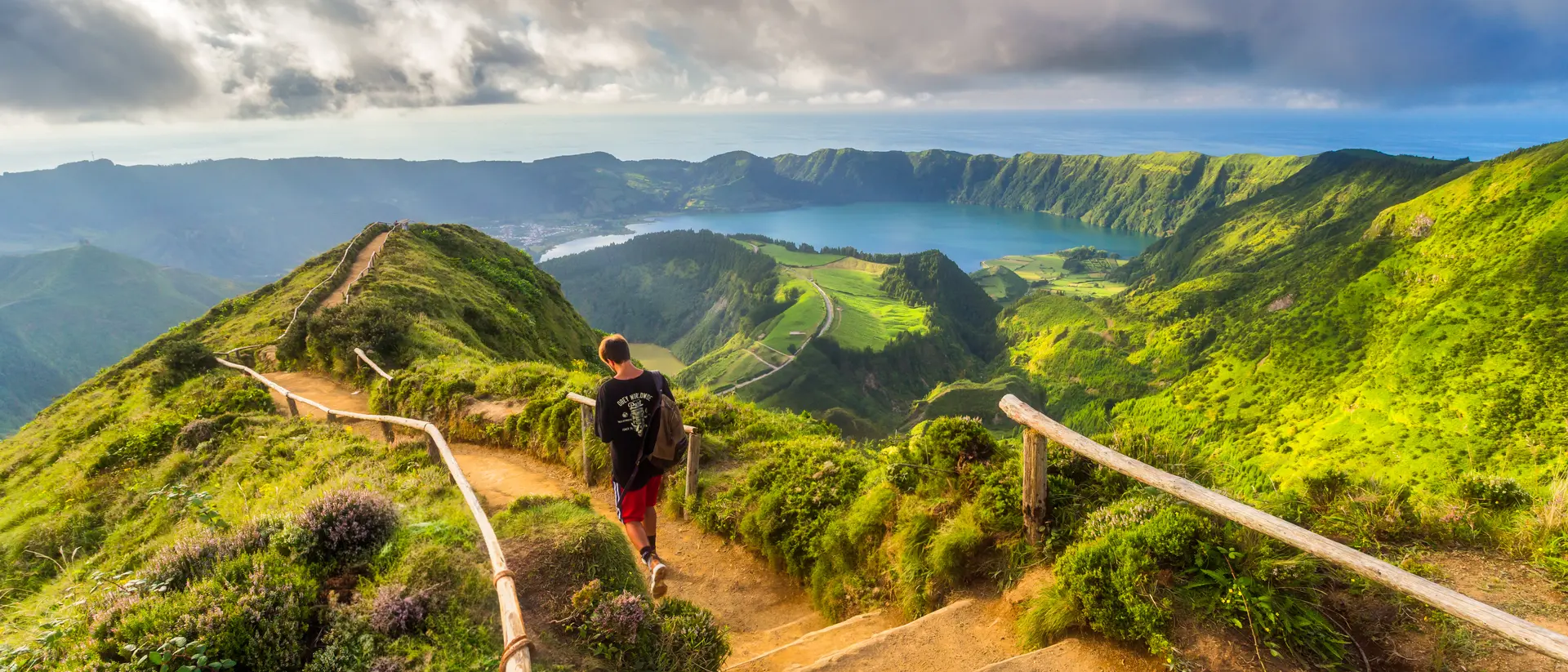 Admire the view of Sete Cidades