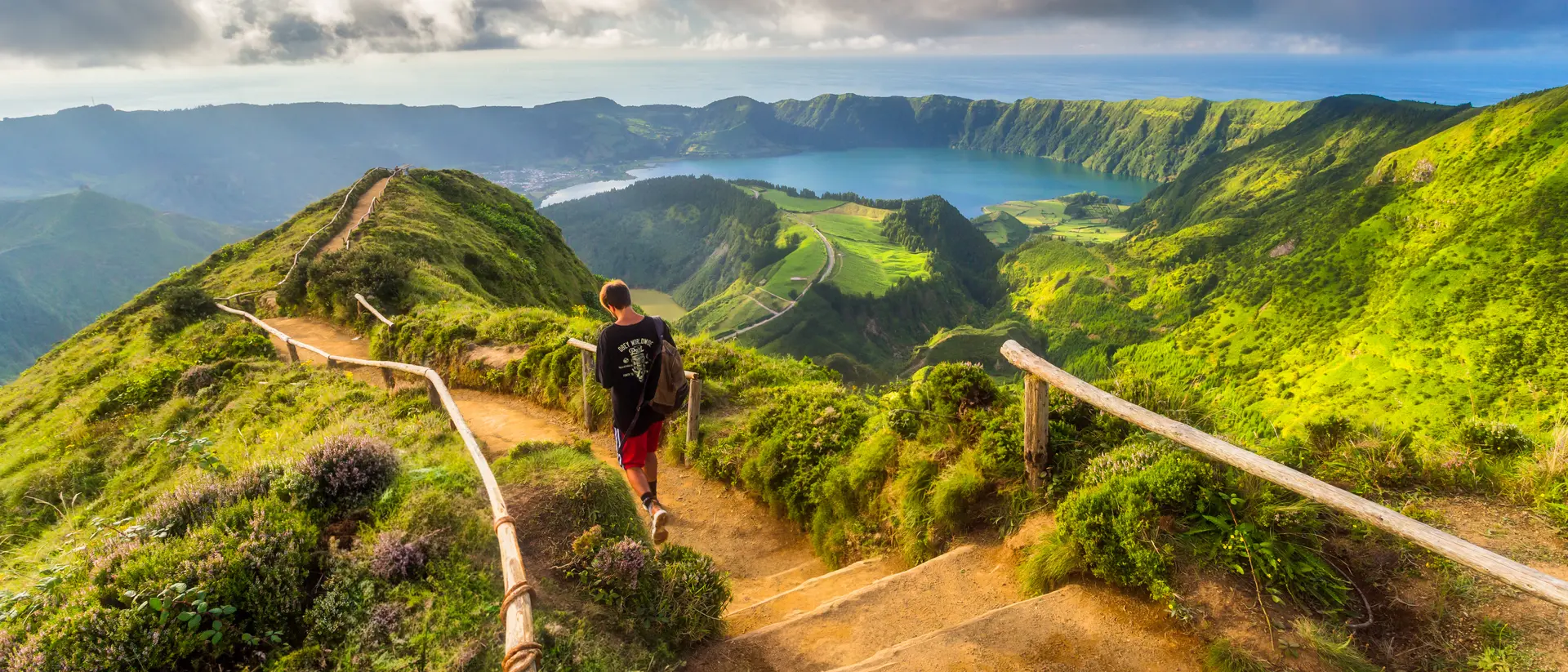 Admire the view of Sete Cidades