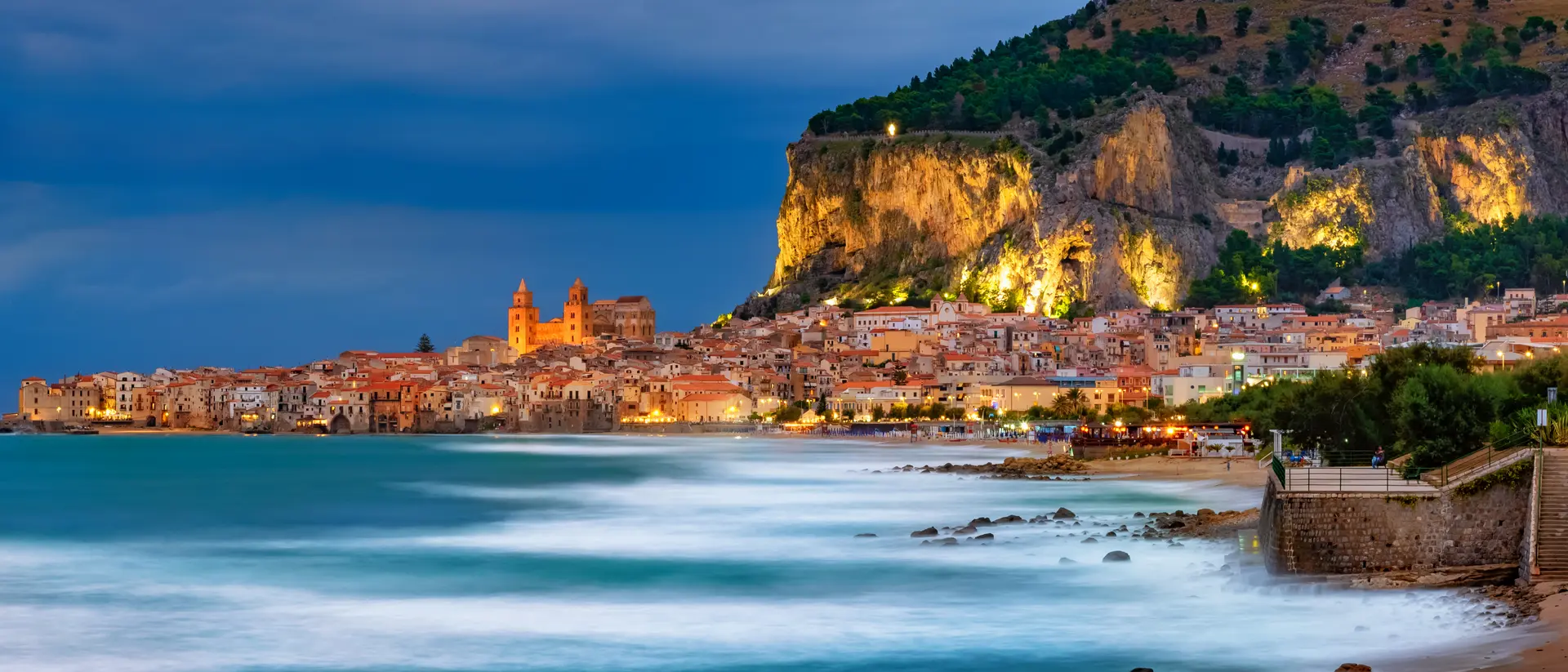 The 12th-century Norman cathedral dominates the coastal town of Cefalù