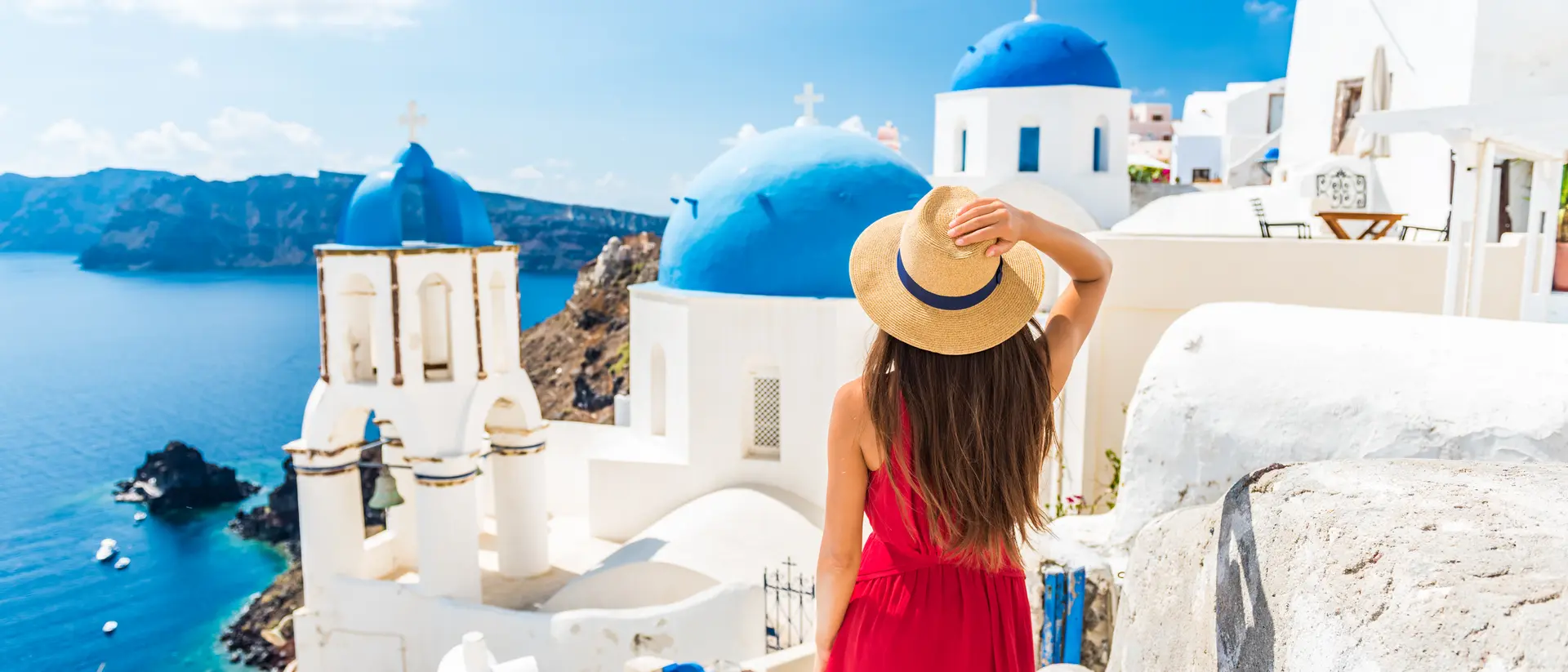 The most photographed Three Blue Domes of Santorini