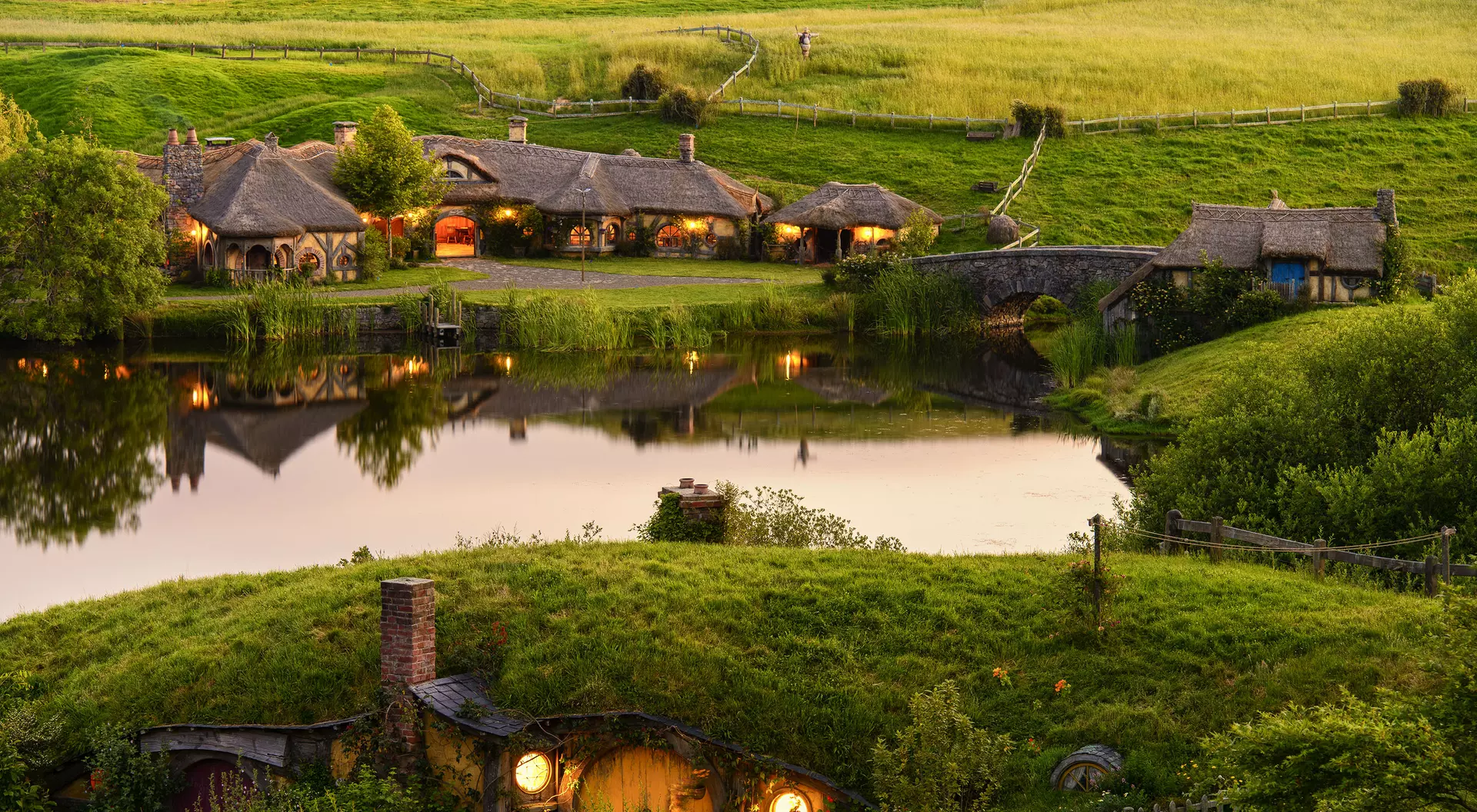 Overlooking peaceful Hobbiton, Courtesy of Hobbiton