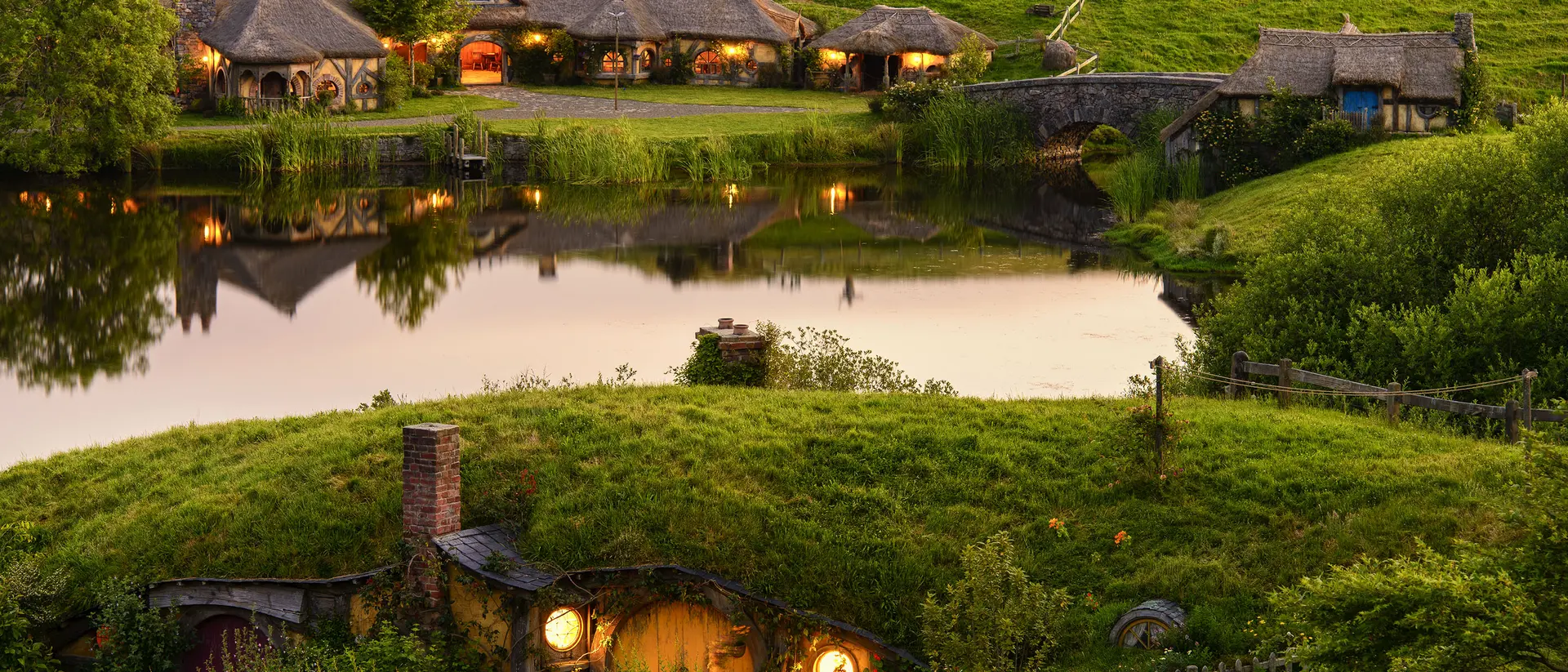 Overlooking peaceful Hobbiton, Courtesy of Hobbiton