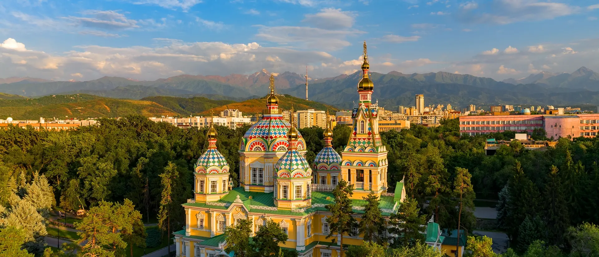 Orthodox wooden Ascension Cathedral built in 1907, Almaty