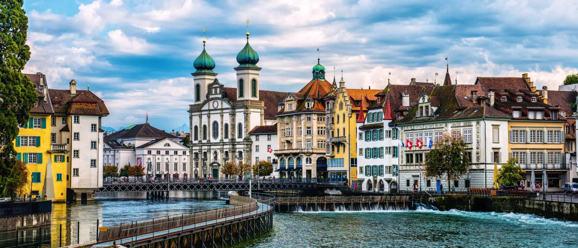 Reuss River in old town Lucerne