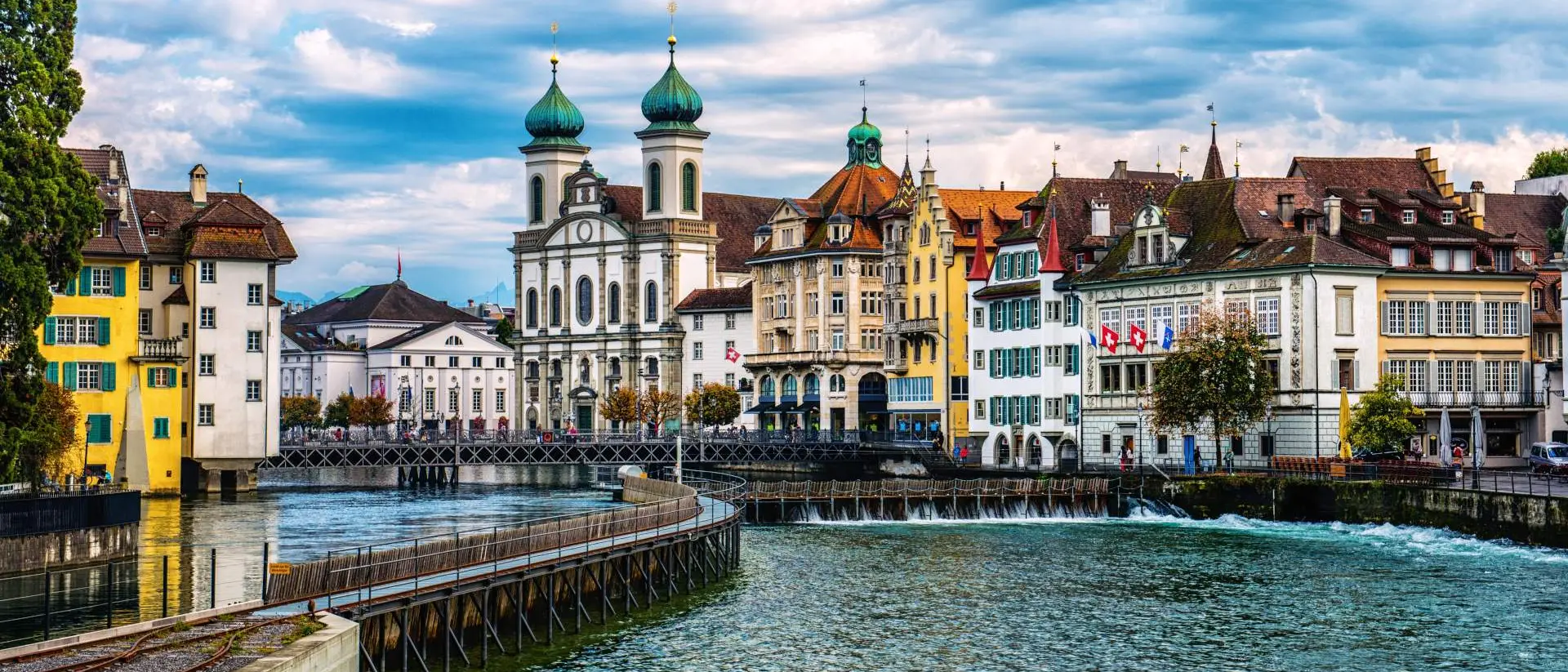 Reuss River in old town Lucerne
