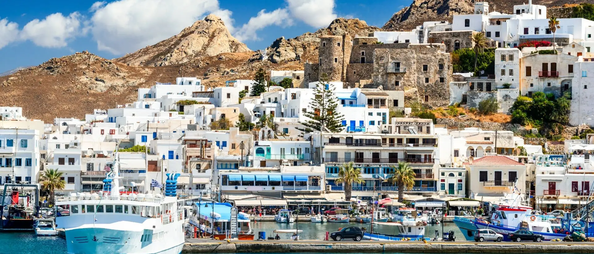 Sunny summer landscape with rocky island.