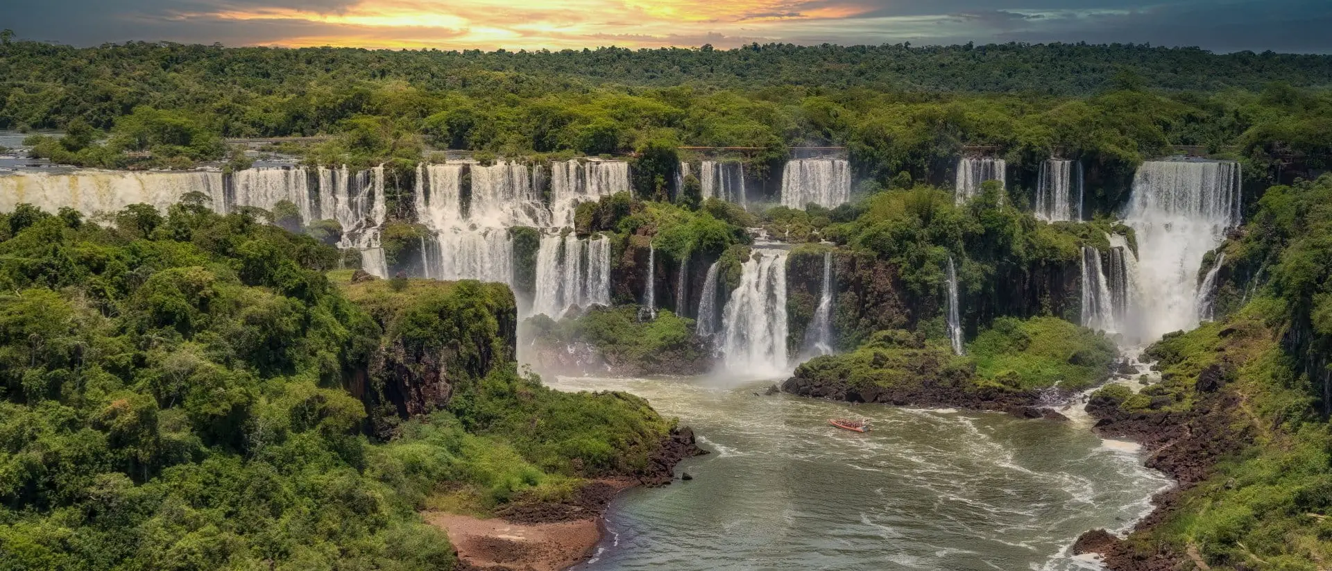 The Iguazu Falls, the world's largest waterfall system in the world.