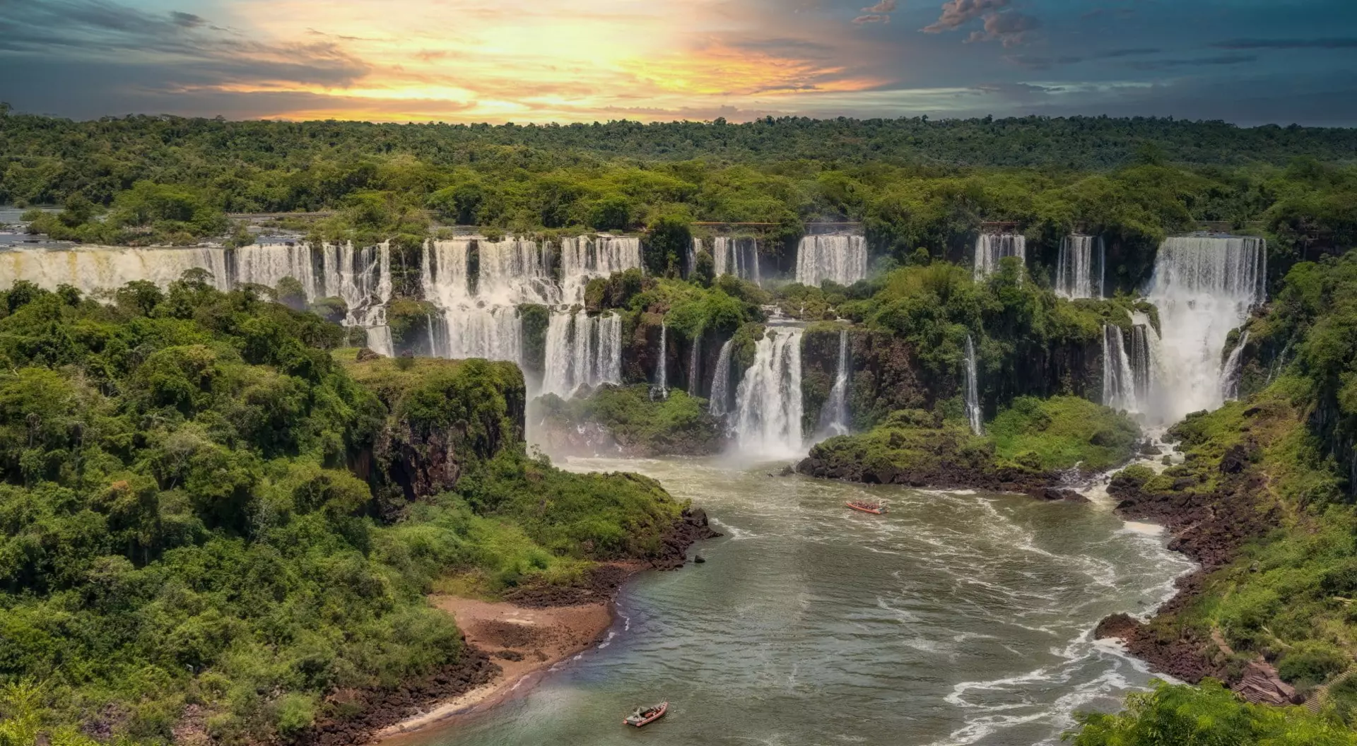 The Iguazu Falls, the world's largest waterfall system in the world.