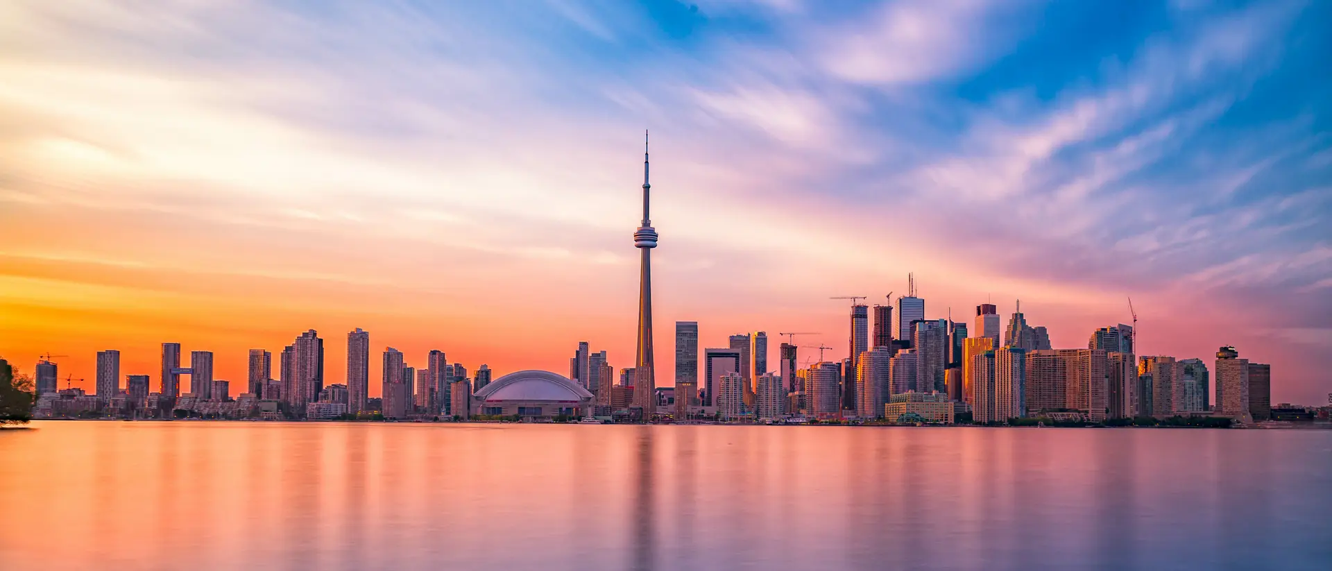 Sunset over Toronto skyline