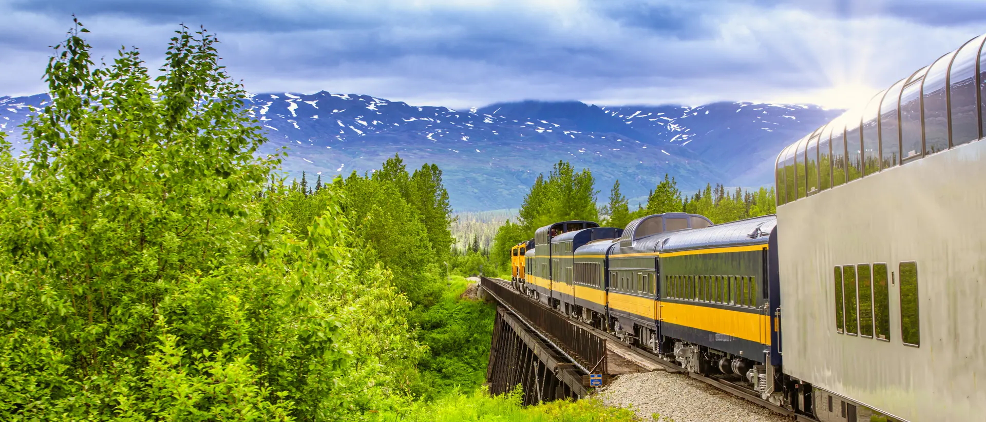 Train heading to Denali National Park