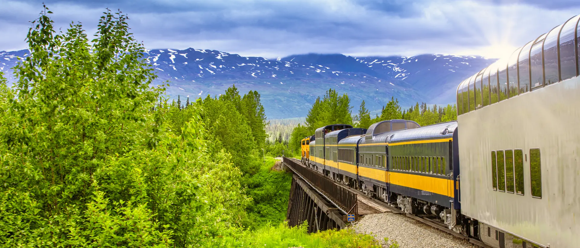Train heading to Denali National Park