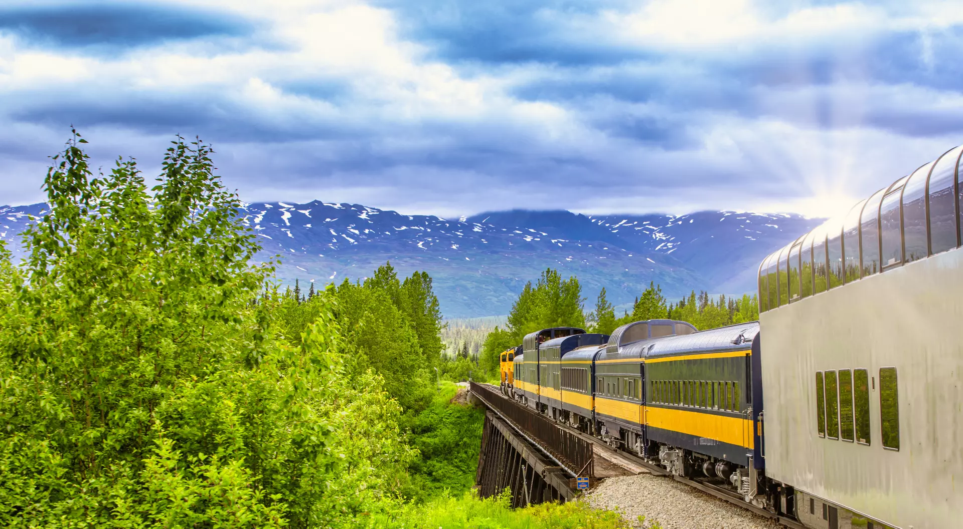 Train heading to Denali National Park