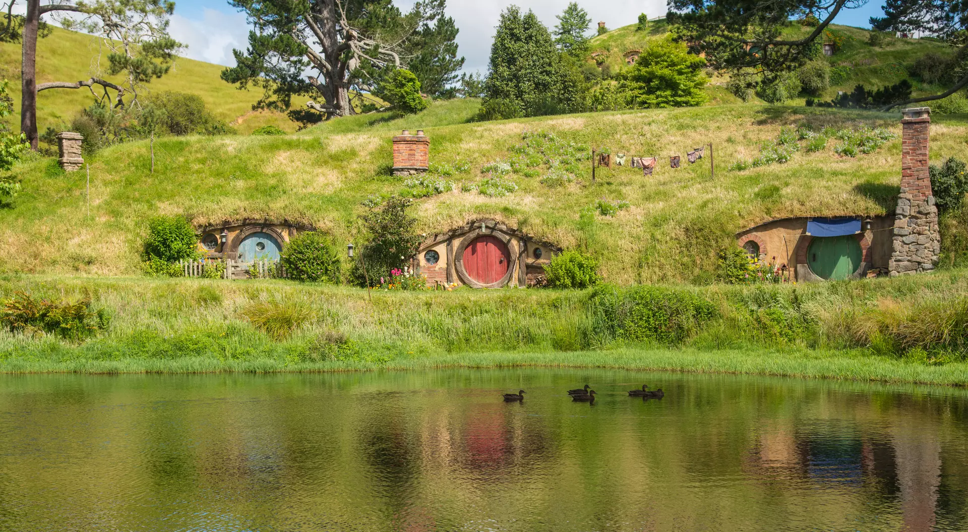 Hobbiton movie set in Matamata, New Zealand.