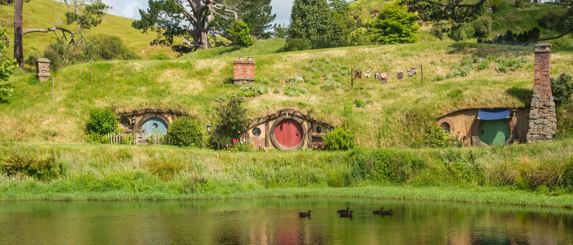 Hobbiton movie set in Matamata, New Zealand.