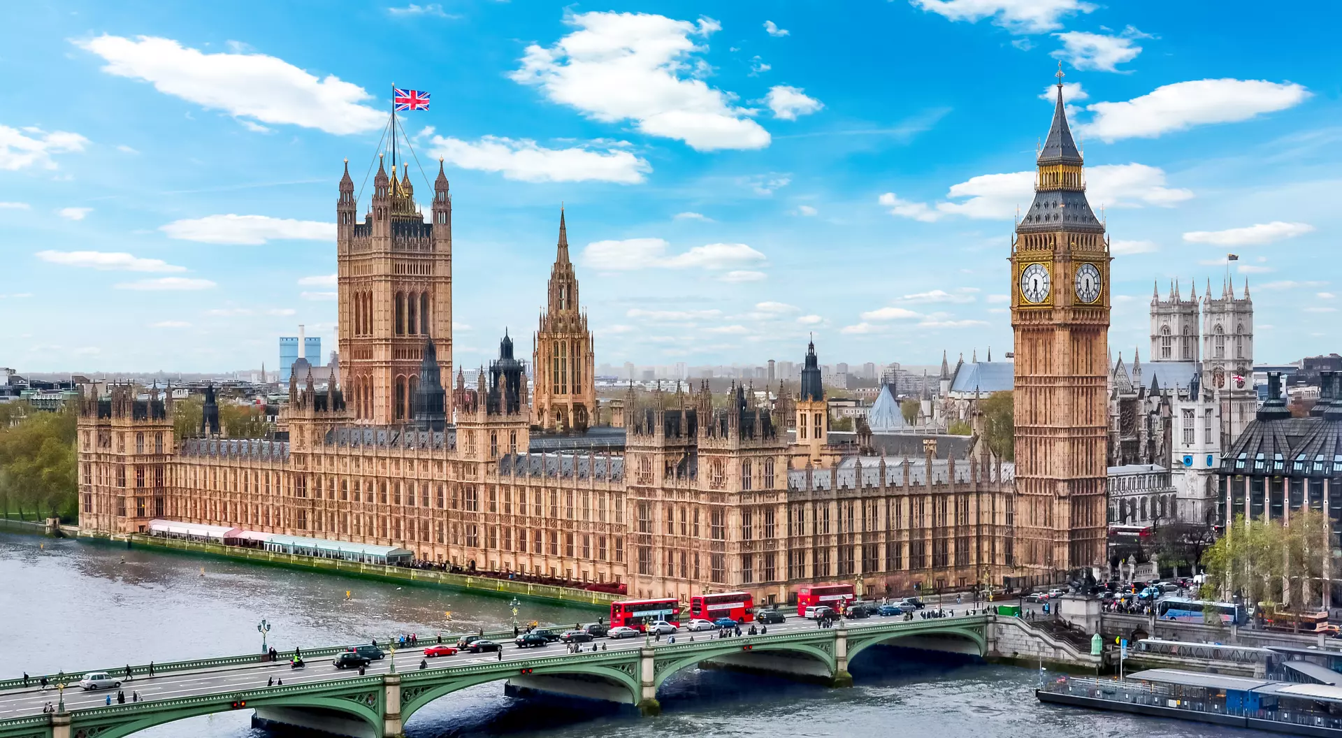 Houses of Parliament (Westminster palace) and Big Ben tower.