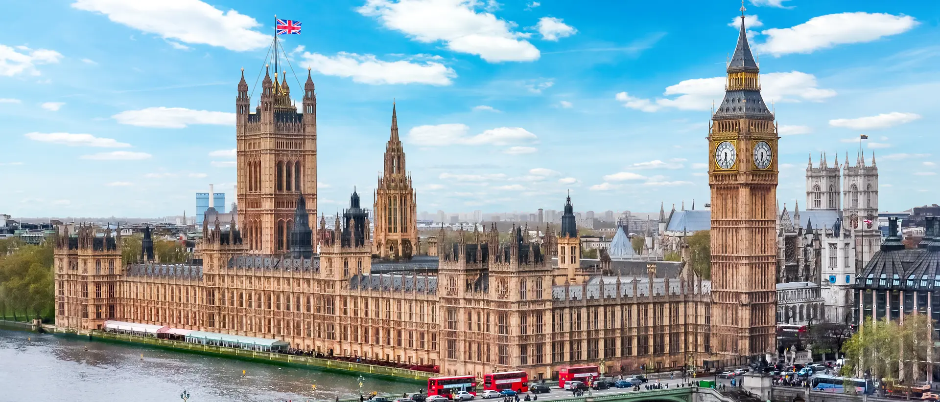 Houses of Parliament (Westminster palace) and Big Ben tower.