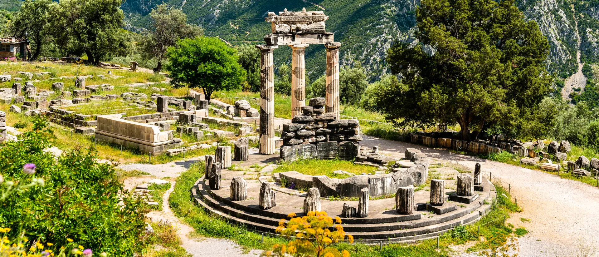 Temple of Athena Pronaia at Delphi.
