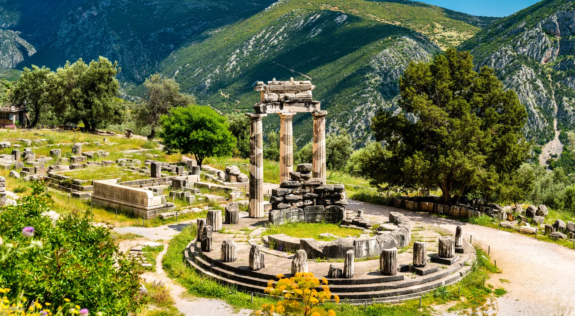 Temple of Athena Pronaia at Delphi.