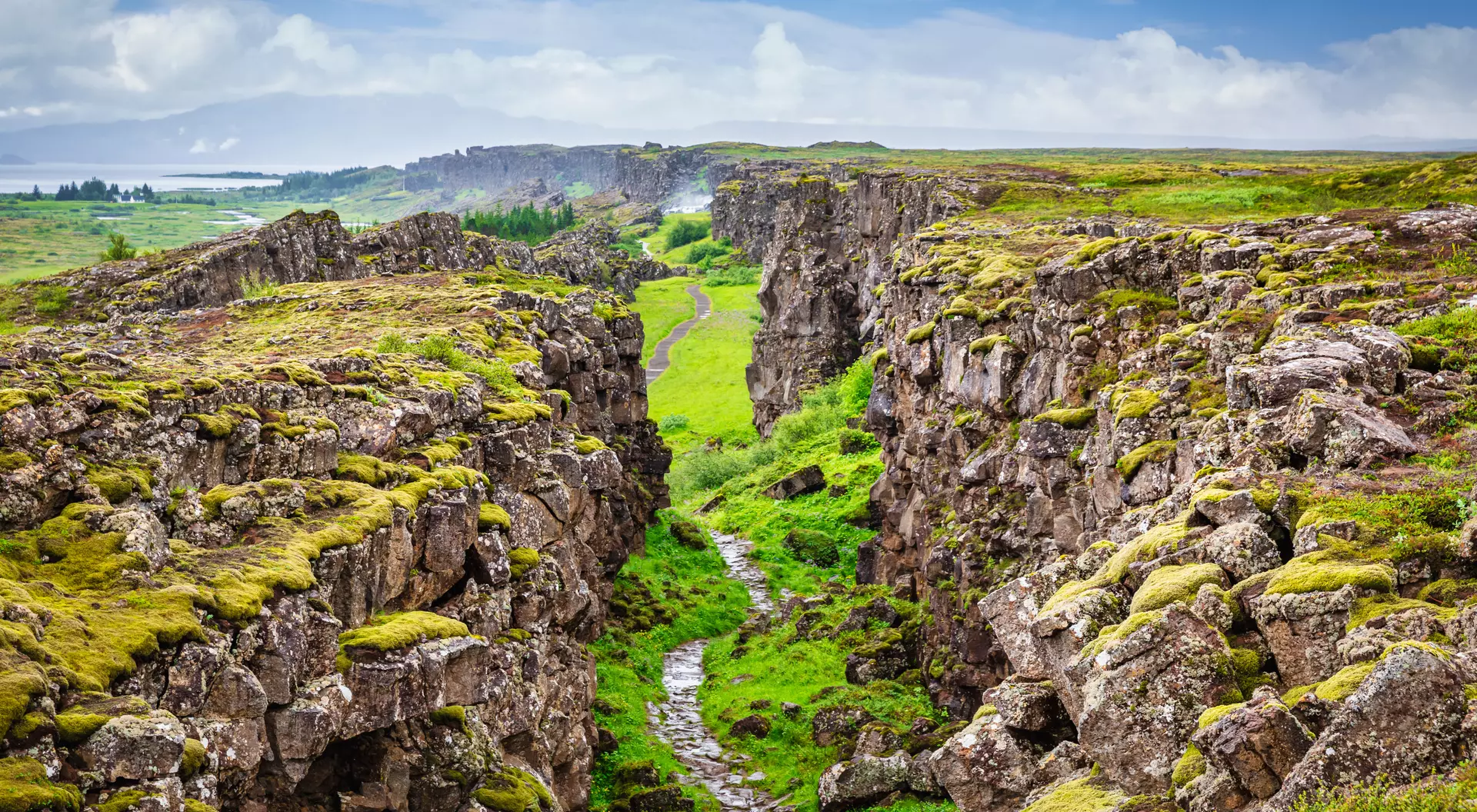 Thingvellir National Park Iceland Continental Divide - Tectonic Drift between North American Plate and Eurasian Plate. Þingvellir - Thingvellir National Park, South Western Iceland, Iceland, Nordic Countries, Europe
