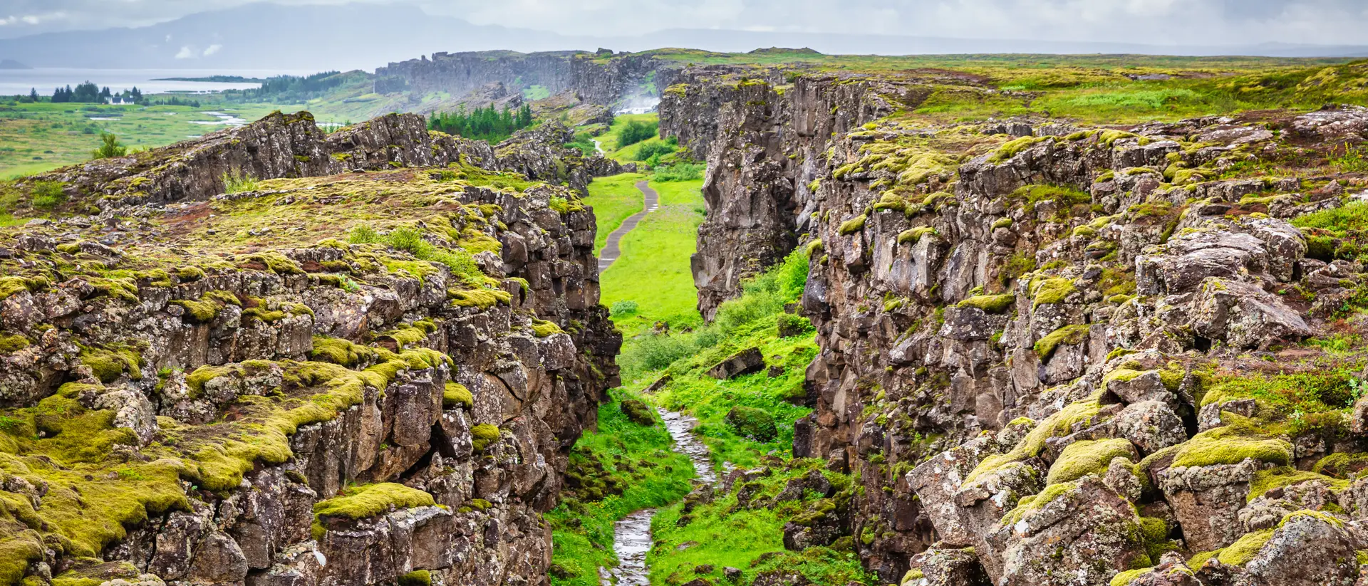 Thingvellir National Park Iceland Continental Divide - Tectonic Drift between North American Plate and Eurasian Plate. Þingvellir - Thingvellir National Park, South Western Iceland, Iceland, Nordic Countries, Europe