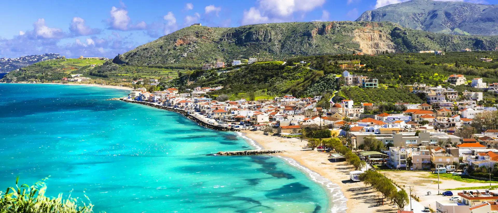 Stunning views of Kalyves bay and beach.