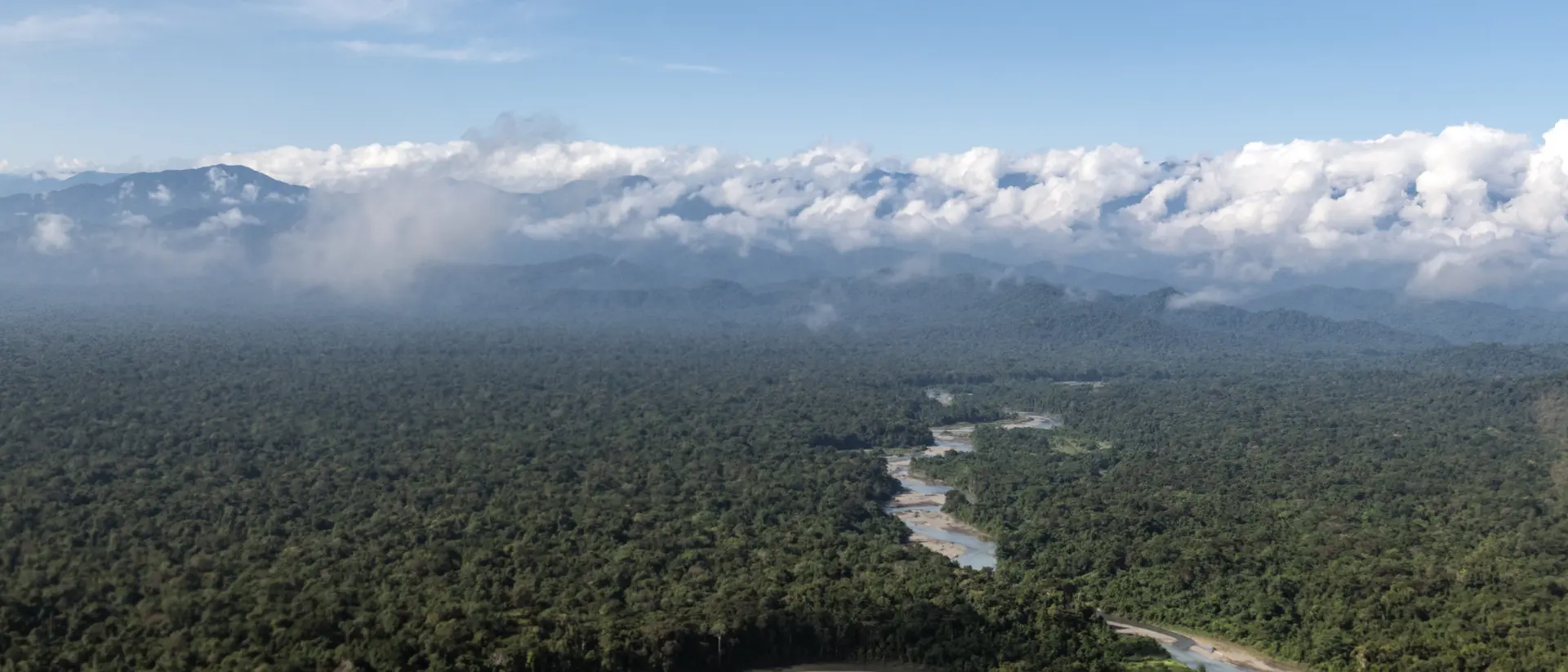 Aerial view of the Clay River in East Sepik Province