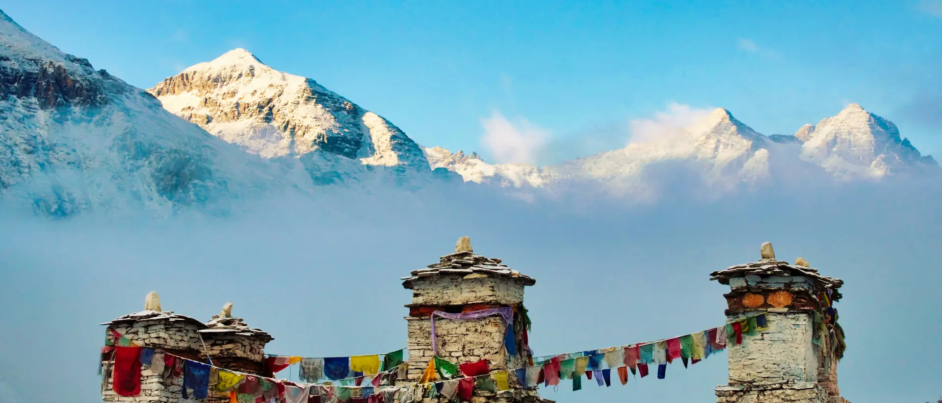 Buddhist stupa in Jomolhari base camp, Paro Bhutan