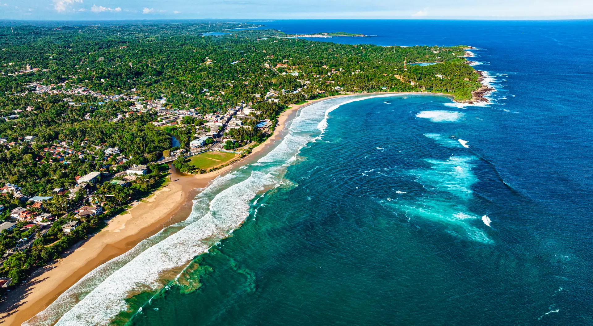 Aerial view of Tangalle Beach.