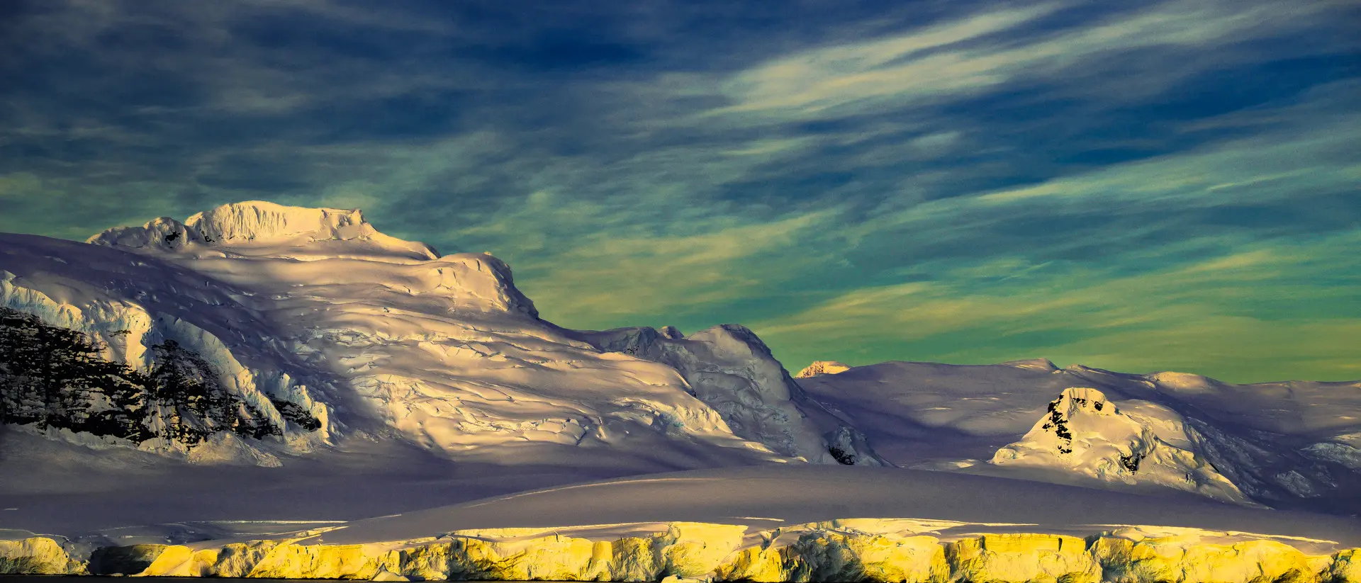 Glacier covered mountain