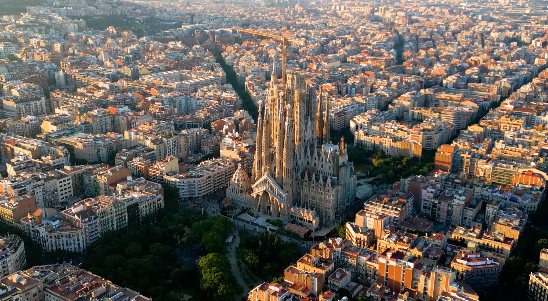 Barcelona's Grid pattern truly comes to life when viewed from above. Definitely one of the most beautiful cities in the world with the Sagrada Familia Cathedral as the crown.