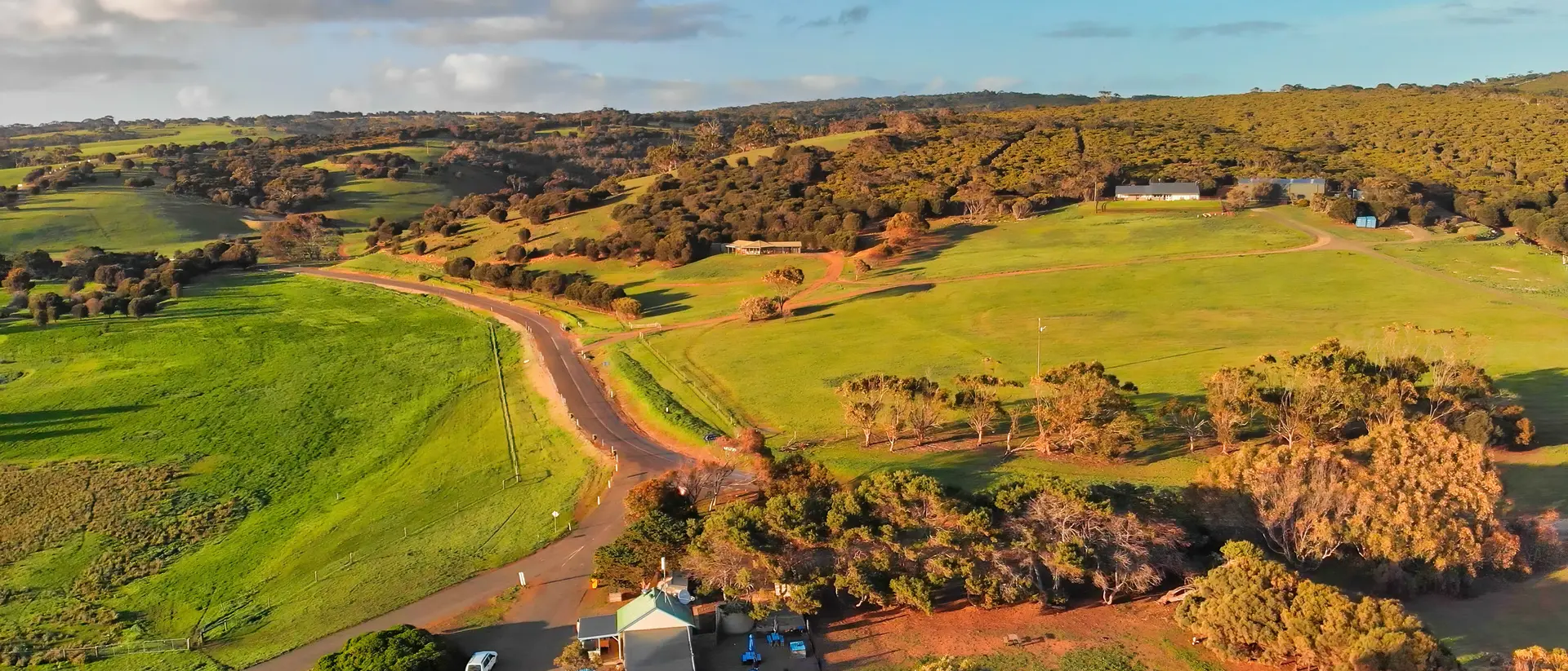 Kangaroo Island Landscape from drone on a beautiful day, Australia