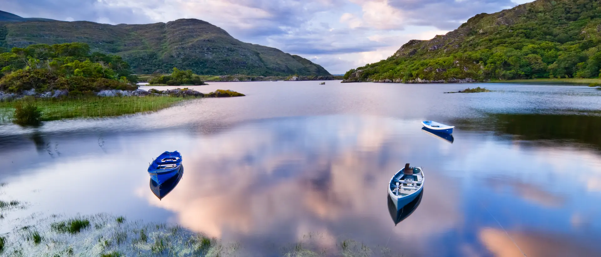 Boats on water in Killarney National Park, Republic of Ireland