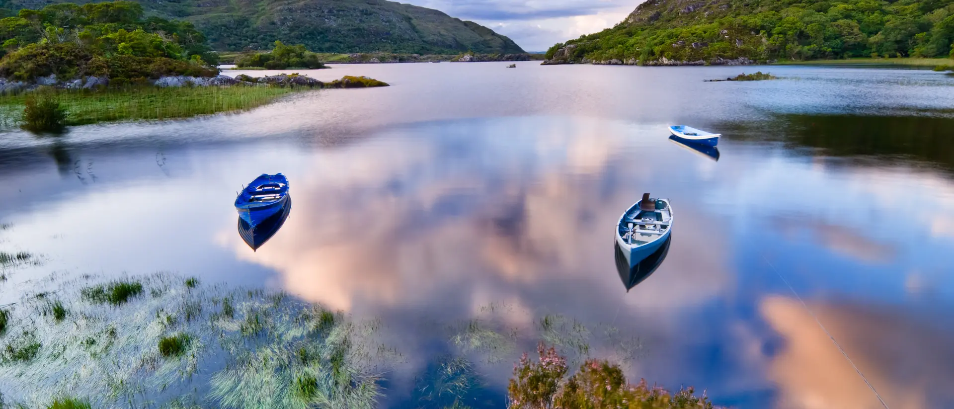 Boats on water in Killarney National Park, Republic of Ireland