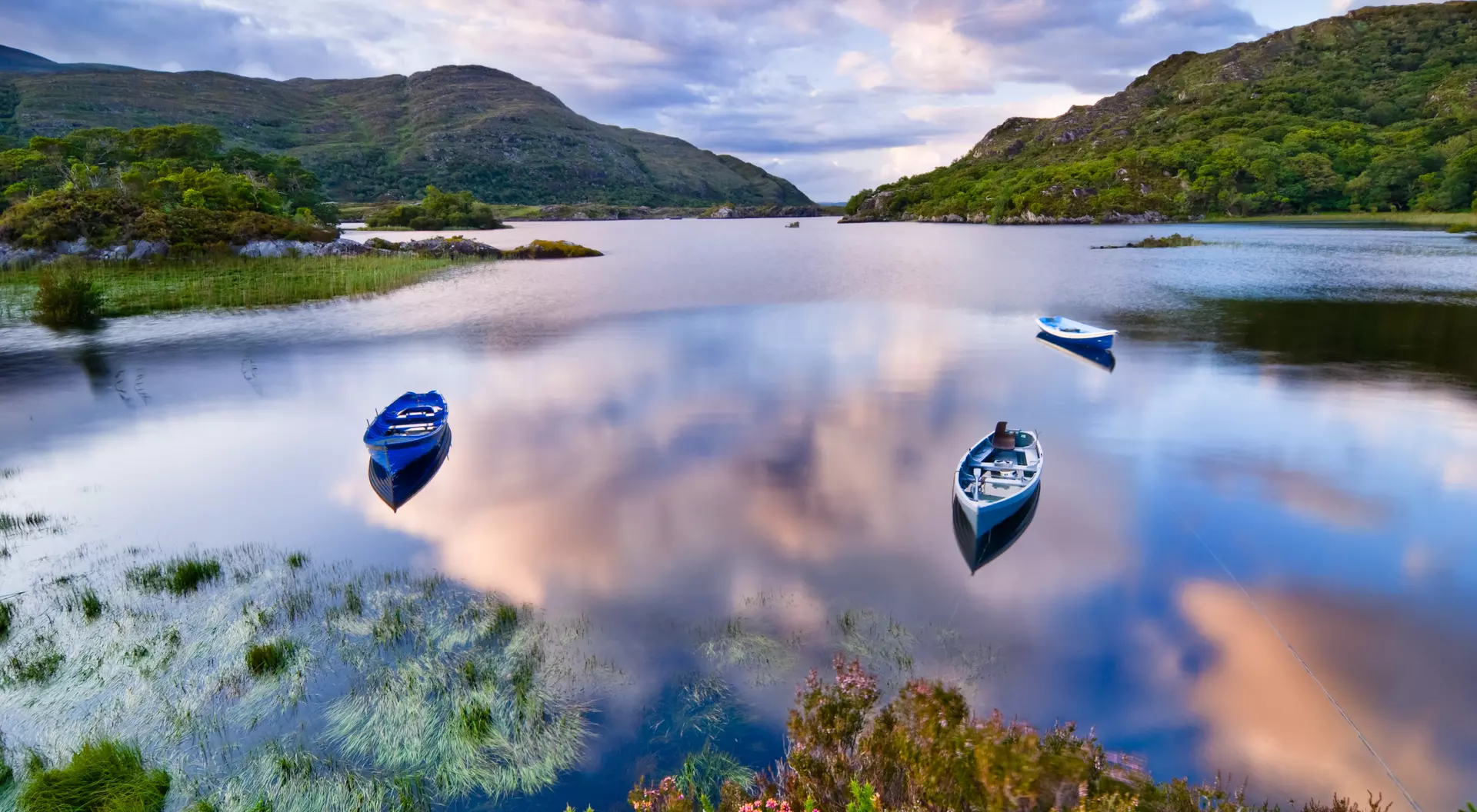 Boats on water in Killarney National Park, Republic of Ireland