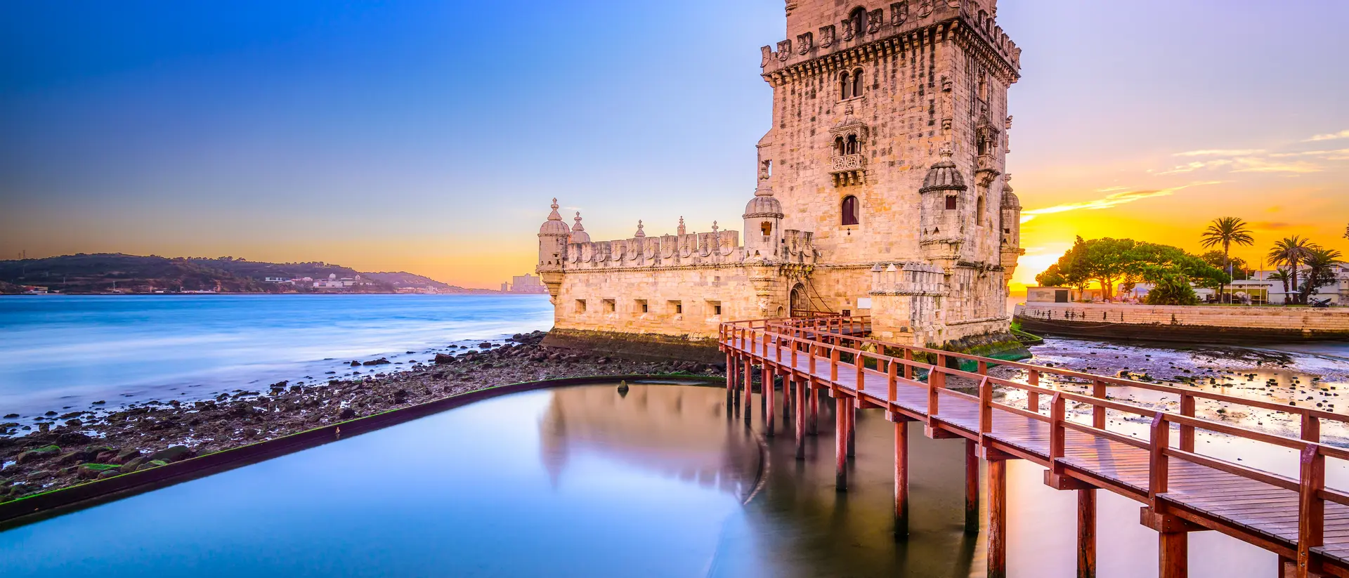 The Tower of St. Vincent, also known as Belem Tower, on the Tagus River. It is a UNESCO World Heritage Site dating from the early 16th Century.
