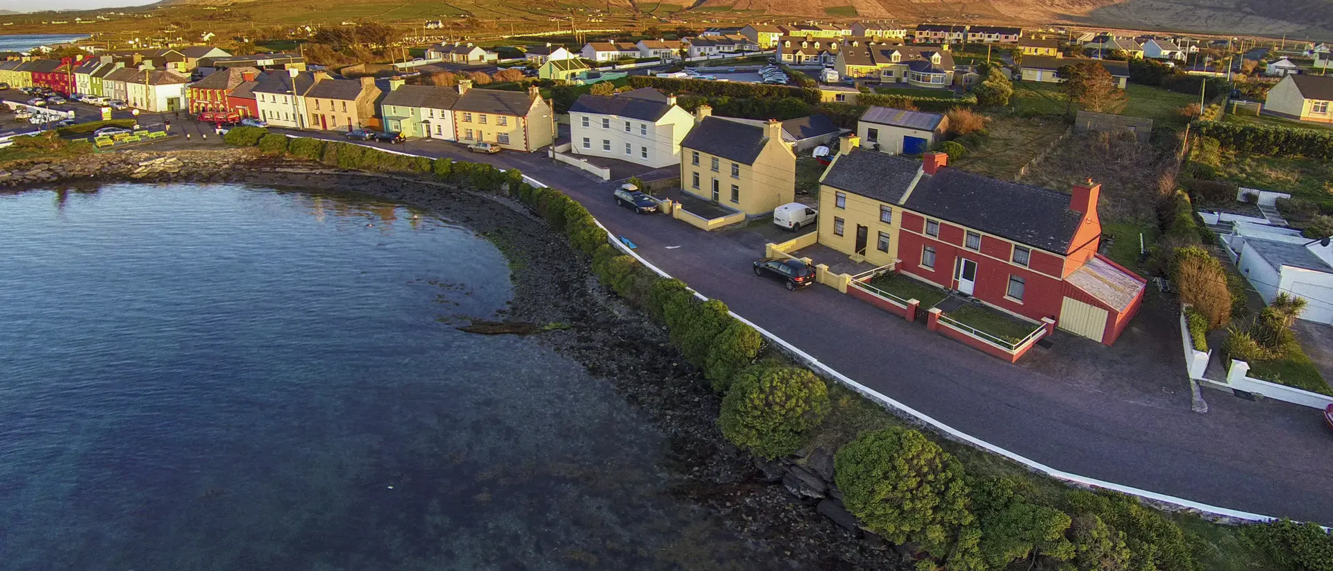 Aerial view of Portmagee in County Kerry Ireland