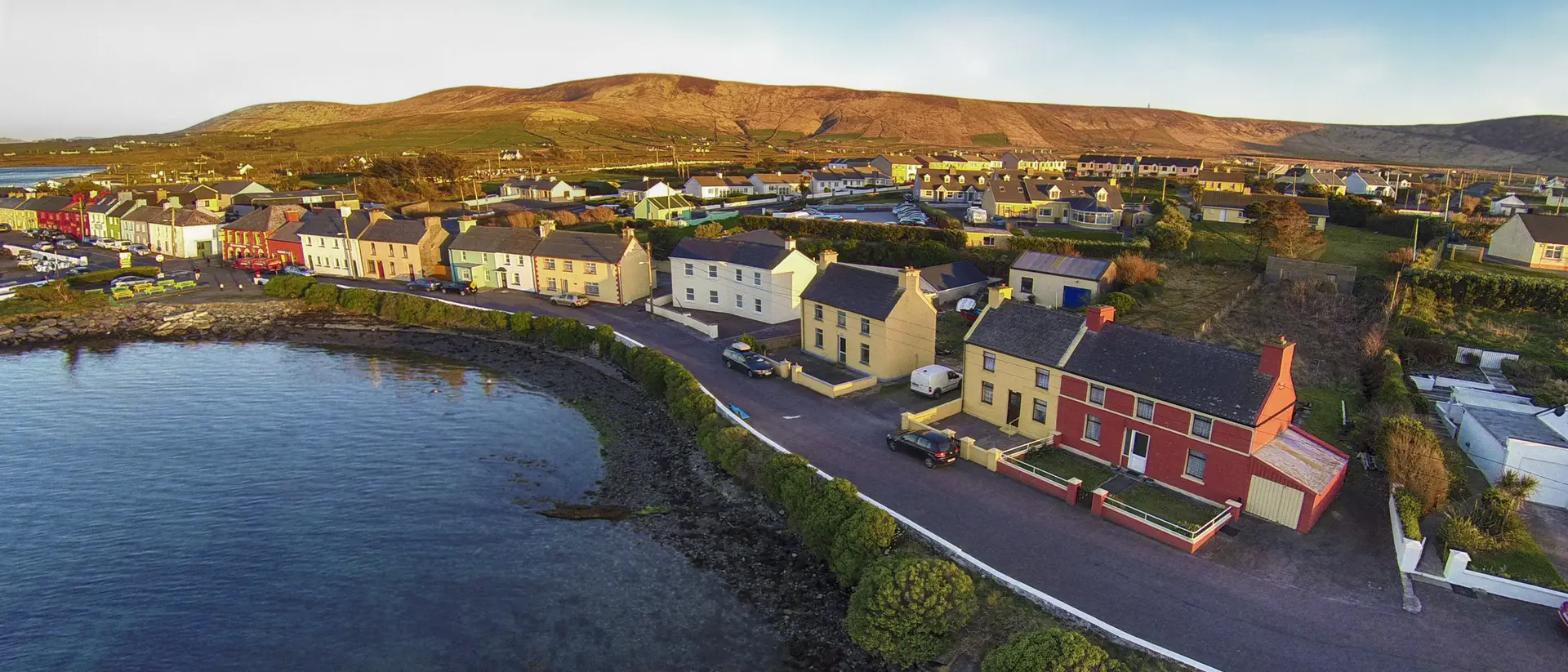 Aerial view of Portmagee in County Kerry Ireland