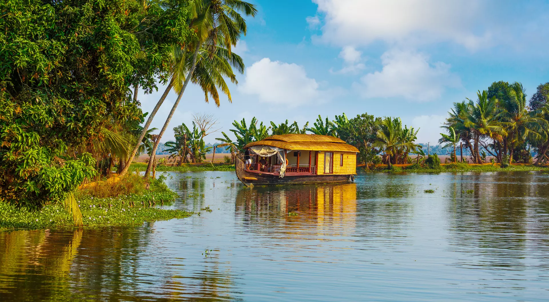 Houseboat on Kerala backwaters.